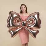 Шар (50''/127 см) Фигура, Бант, Розовое Золото, Металлик, 1 шт. в уп., 27062P