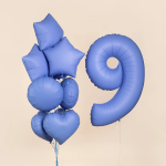 Шар (18''/46 см) Сердце, Голубой Лотос, Матовый, 1 шт., 183000MLUB