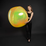 Шар 3D (60''/152 см) Сфера, Желтый, Хамелеон, 1 шт. в уп., 24938
