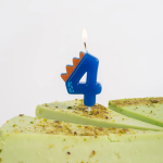 Свеча Цифра, 4 Динозаврик, 3,5*4,5 + 2,5 см, 1 шт. с держат., 639274