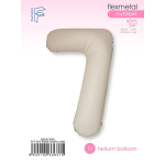 Шар (40''/102 см) Цифра, 7 Slim, Кремовый Латте, Матовый, 1 шт. в уп., C901917MCL