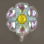 Шар (24''/61 см) Цветок, Ромашка (надув воздухом), Прозрачный, Хамелеон, 1 шт., 24900