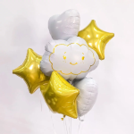 Шар (26''/66 см) Фигура, Веселое облачко, Белый, 1 шт. в уп., 226009