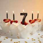 Свеча Цифра, 1 Грани, Черный, Металлик, 4,2*6 + 4,5 см, 1 шт. с держат., 803171