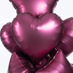 Шар (18''/46 см) Сердце, Бургундия, Сатин, 1 шт., 27594