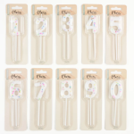 Свеча Цифра, 9 Сладкое конфетти, на шпажке, Белый, 5 + 7 см, 1 шт. с держат., 802849