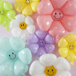 Шар (43''/109 см) Цветок, Ромашка Улыбка, Розовый, 1 шт. (цв.этик.), 23233S