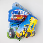 Шар (24''/61 см) Фигура, Экскаватор, Желтый, 1 шт., 19230