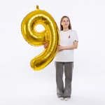 Шар (50''/127 см) Цифра, 9 XXL, Золото, 1 шт. в уп., 131169