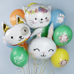 Шар (23''/58 см) Фигура, Голова, Милый Щенок, Белый, 1 шт., 19621