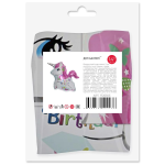 Шар с клапаном (14''/36 см) Мини-фигура, Милый единорог, С Днем Рождения, 5 шт. в уп. (цв.этик.), 17253S5