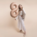 Шар (40''/102 см) Цифра, 8 Slim, Винтажная роза, Матовый, 1 шт., 901918MVR