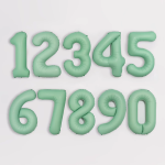 Шар (40''/102 см) Цифра, 6 Slim, Мятный, Матовый, 1 шт. в уп., B901916MM