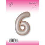 Шар (40''/102 см) Цифра, 6 Slim, Звездное Золото, Матовый, 1 шт. в уп., B901916MSG