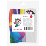 Шар с клапаном (17''/43 см) Мини-фигура, Голова Единорога, Радужный, 5 шт. в уп. (цв.этик.), 17250S5