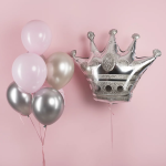 Шар (34''/86 см) Фигура, Корона, Серебро, 1 шт., 15538