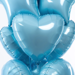 Шар (18''/46 см) Сердце, Голубой, Сатин, 1 шт., 201500SPA