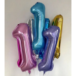 Шар (40''/102 см) Цифра, 1 Slim, Золото, 1 шт. в уп., 754450