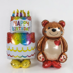 Шар 3D (43''/109 см) Фигура на подставке, Торт на День Рождения, 1 шт. в уп., 19768