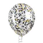 Конфетти купаж, Круг, фольга и тишью, ЧБ в золоте, Металлик, 1 см, 50 г., 6015220