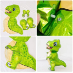 Шар (30''/76 см) Фигура 3D, Маленький динозавр, Зеленый, 1 шт. в уп., 15527