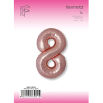 Шар (40''/102 см) Цифра, 8 Slim, Розовое Золото, Металлик, 1 шт. в уп., B901918RG