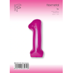 Шар (40''/102 см) Цифра, 1 Slim, Фуше, Металлик, 1 шт. в уп., B901911F
