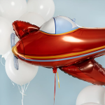 Шар (37''/94 см) Фигура, Самолет, Красный, 1 шт. в уп., 25466-P
