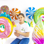 Шар (26''/66 см) Фигура, Пончик, Зеленый, 1 шт., 15702