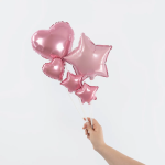 Шар с клапаном (10''/25 см) Мини-сердце, Розовый, 1 шт., 27238