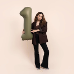 Шар (40''/102 см) Цифра, 1 Slim, Оливковый, Матовый, 1 шт., 901911MOL