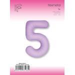 Шар (40''/102 см) Цифра, 5 Slim, Лаванда, Матовый, 1 шт. в уп., B901915MLA