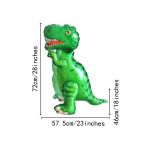Шар (28''/71 см) Фигура 3D, Динозавр Тираннозавр, Зеленый, 1 шт. в уп., 26073
