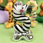 Шар (23''/58 см) Цифра на подставке, 5 Зверята, Зебра, 1 шт. в уп., 24655