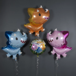 Шар (32''/81 см) Фигура, Динозаврик Трицератопс, Голубой, 1 шт., 901858AB