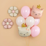 Шар (24''/61 см) Фигура, Кошечка Принцесса, Розовый, Сатин, 1 шт. в уп., 26289P