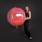 Шар 3D (60''/152 см) Сфера, Розовый, Хамелеон, 1 шт. в уп., 26136