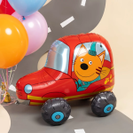 Шар (29''/74 см) Фигура 3D, Три Кота, Компот в машинке, 1 шт. в уп., 401137