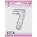 Шар (40''/102 см) Цифра, 7 Slim, Серебро, 1 шт. в уп., B901917P