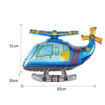 Шар (33''/84 см) Фигура 3D, Вертолет, Синий, 1 шт. в уп., 26027