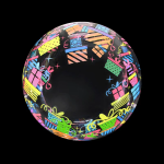 Шар (20''/51 см) Сфера, Deco Bubble, Разноцветные подарки, Прозрачный, Кристалл, 1 шт. в уп., 5514205