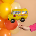 Шар (10''/25 см) Мини-фигура, Школьный автобус, 1 шт., 902909