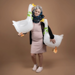 Шар 3D (34''/86 см) Ходячая Фигура, Гусь, Белый, 1 шт. в уп., 26434