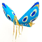 Шар 3D (45''/114 см) Фигура, Бабочка, Карнавальные крылья, Голубой, 1 шт., 23734