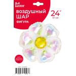 Шар (24''/61 см) Цветок, Ромашка (надув воздухом), Прозрачный, Хамелеон, 1 шт. в уп., 24900P