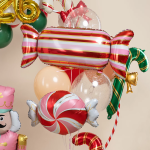 Шар (41''/104 см) Фигура, Конфета Полоски, Розовый/Красный, 1 шт. в уп., 26671