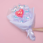 Шар с клапаном (10''/25 см) Мини-сердце, Розовый, Хамелеон, 1 шт., 27171