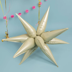 Шар 3D (26''/66 см) Звезда, Составная, Белый песок, Сатин, 1 шт. в уп., 23730