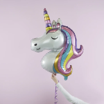 Шар (44''/112 см) Фигура, Голова, Радужный Единорог, 1 шт., 19184