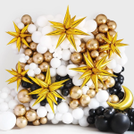 Шар 3D (26''/66 см) Звезда, Составная, Золото, 1 шт. в уп., 60031